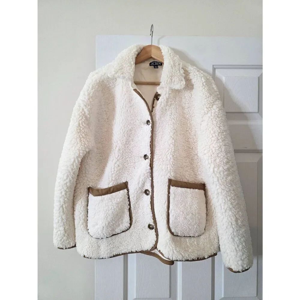 J.Crew Faux Sherpa Barn Jacket Item BW067 Size L